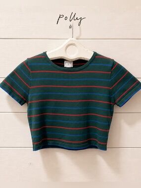 Polly Striped Cropped Tee – Size S/M